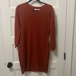 Perfect for fall! light-weight, burnt orange sweater dress